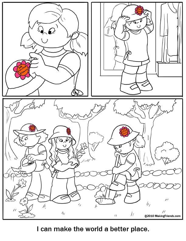 making friends coloring pages - photo #2