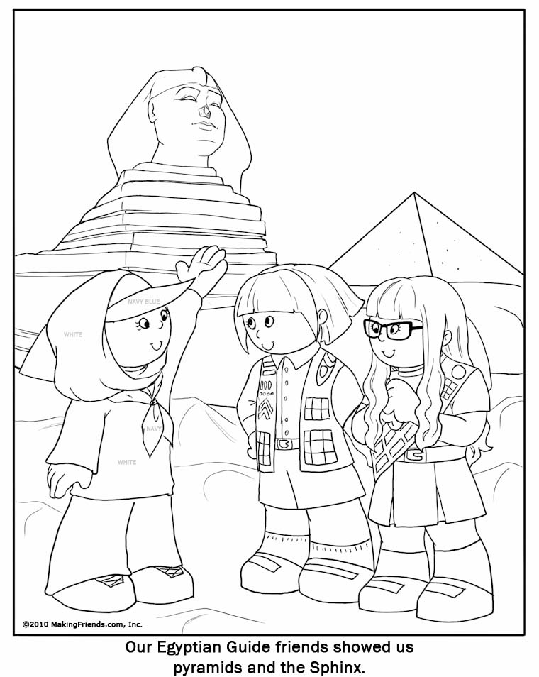 Egyptian Girl Guide Coloring Page