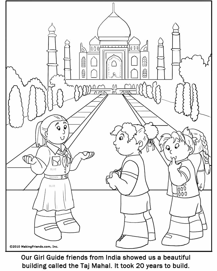 India Girl Guide Coloring Page - MakingFriendsMakingFriends