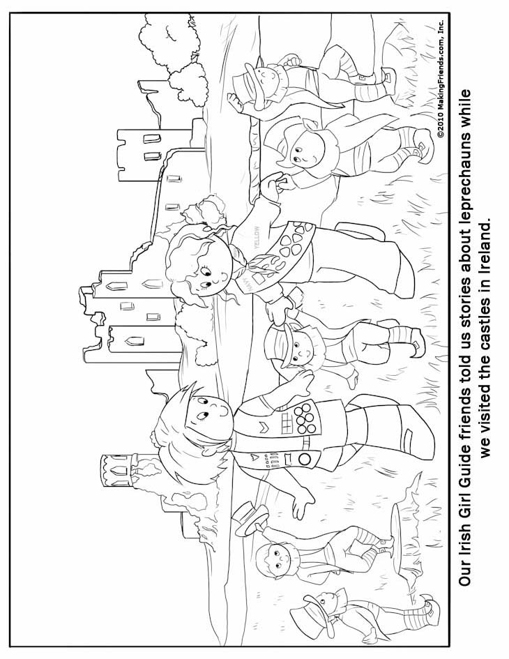 Iriish Girl Guide Coloring Page