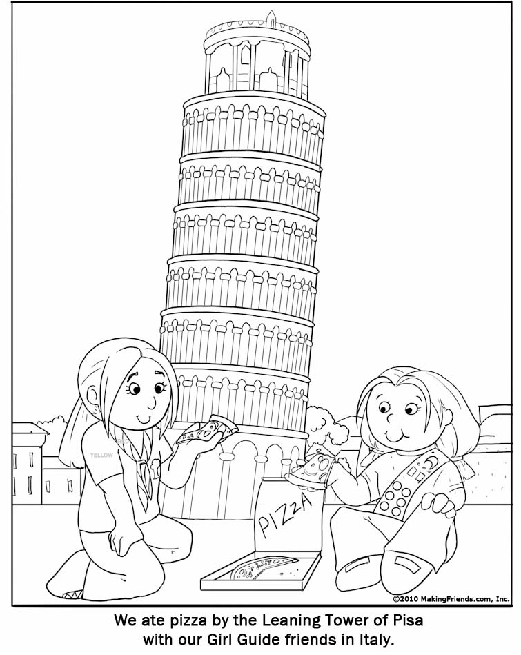 Italian Girl Guide Coloring Page MakingFriendsMakingFriends