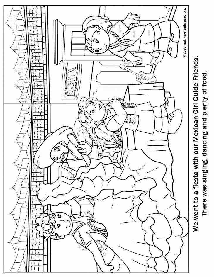 Mexican Girl Guide Coloring Page
