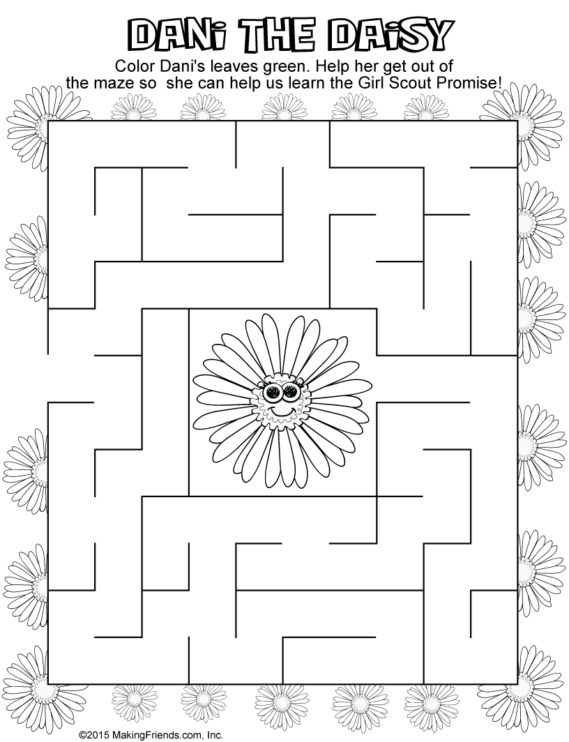 daisy girl scout coloring pages petal - photo #15