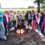 Celebrating Community Brownie Badge While Camping