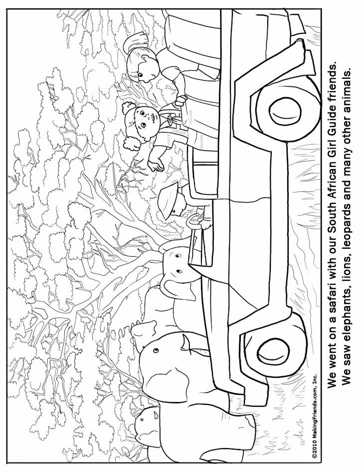 South African Girl Guide Coloring Page