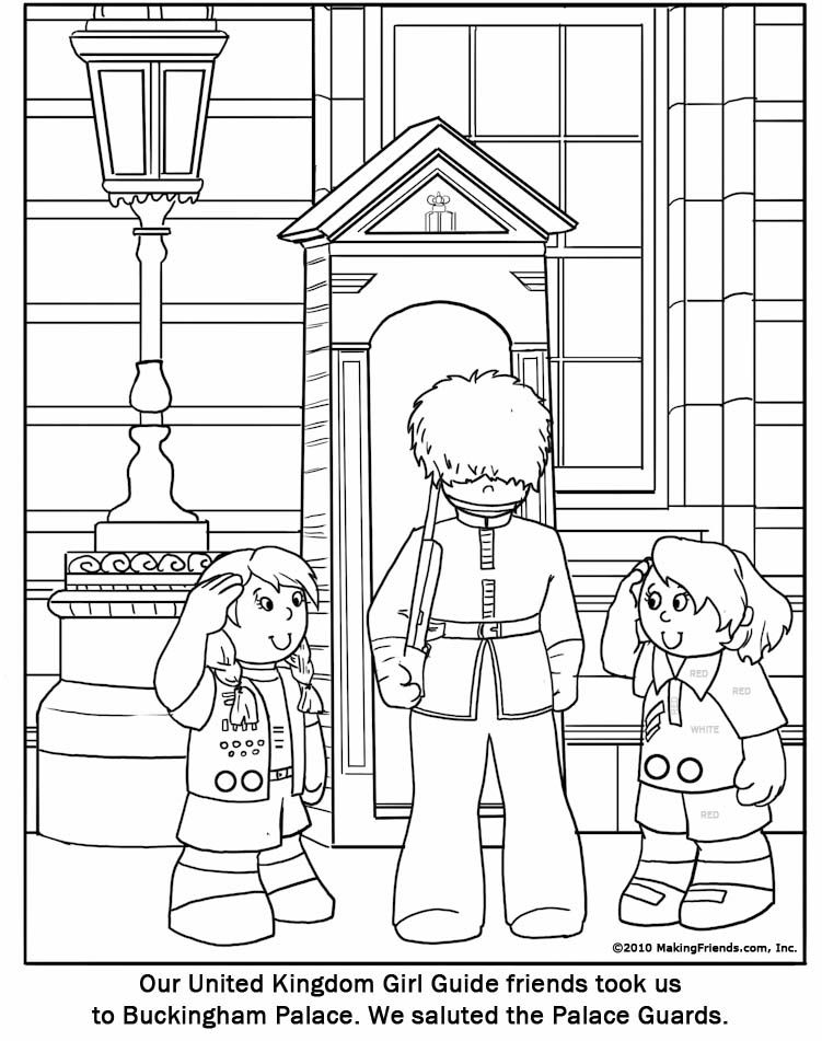 United Kingdom Girl Guide Coloring Page