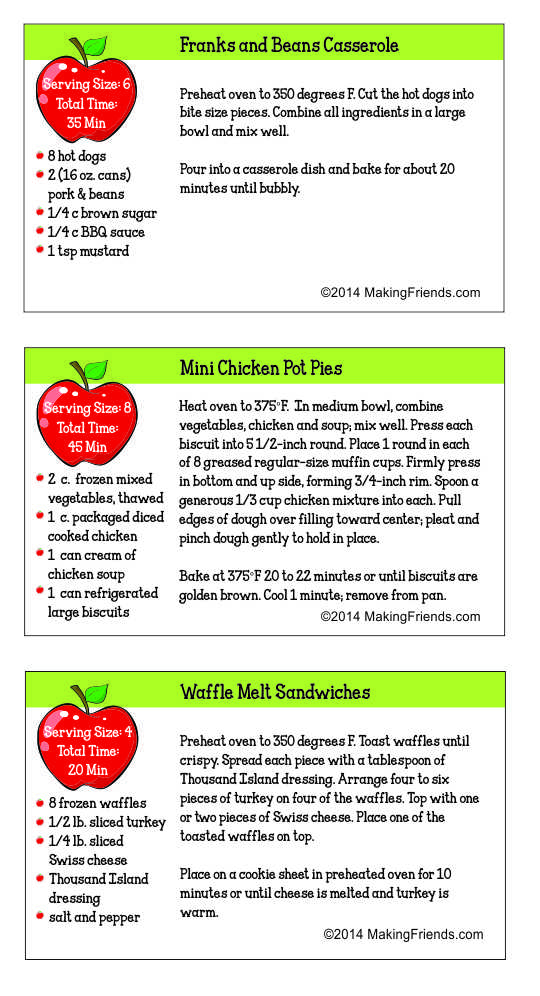 Junior Girl Scout Simple Meals Lunch Recipes