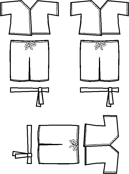 Martial Arts Paper Friends outline