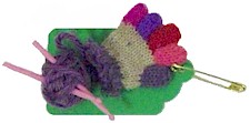 Knitted Mitten Pins for Swapping