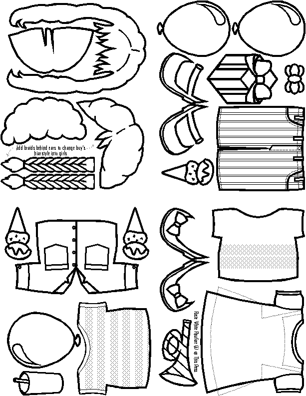Orange Clothes for Party Paper Doll Friends