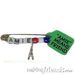 France Amie Friendship Swap Kit. Did you know that AMIE means Friend in French? Make these Eiffel Tower swaps if you are representing France for Girl Scout World Thinking Day* or International celebration. Kit makes 30 swaps and is available at MakingFriends.com via @gsleader411