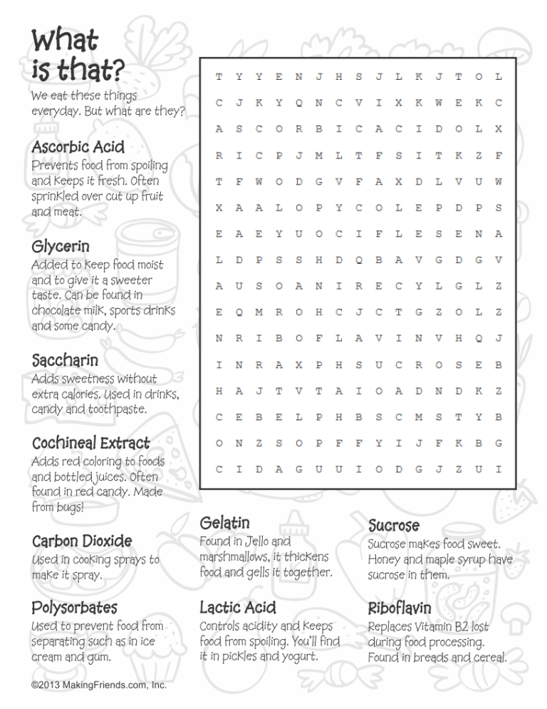 Snack Word Search