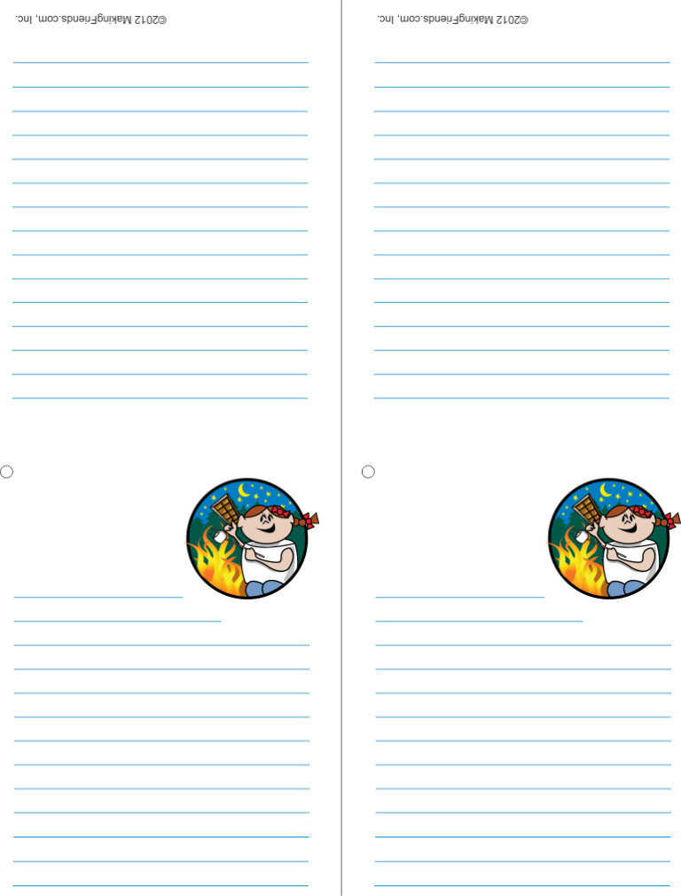 Blank Camping Recipe Card