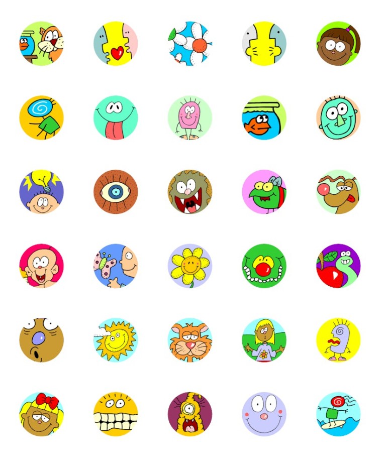 Bottle Cap Cartoon Printables for Swapping