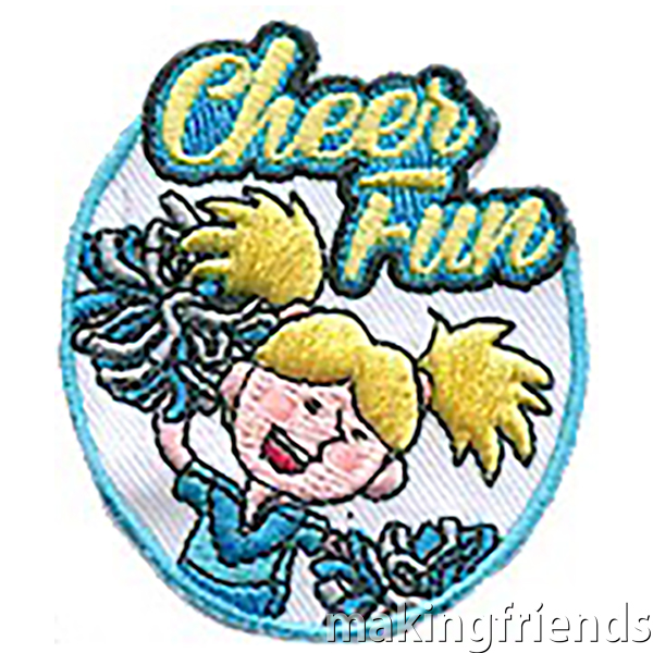 Invite a cheer coach to a troop meeting or have the girls make up their own cheers. National Cheer Week is the first week in March. #makingfriends #gsmakingfriends #funpatch #scoutpatches #girlscouts #scouts #girlscoutleader #nationalcheerleadingweek via @gsleader411