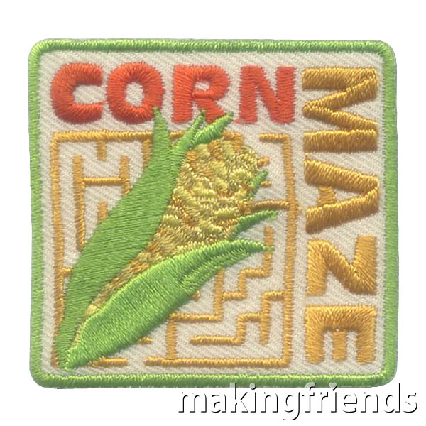 If you are planning an adventure to a Corn Maze, the "Corn Maze" Patch will be a reminder of one of your fun activities! #makingfriends #cornmaze #gspatches #girlscouts #boyscouts #funpatches via @gsleader411
