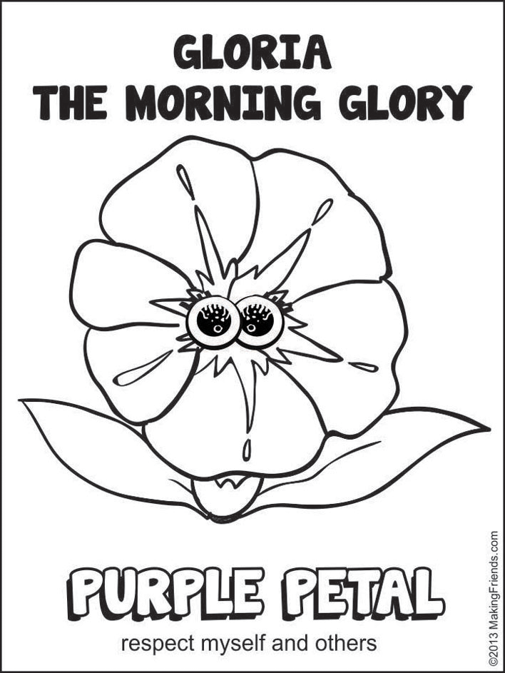 Purple Petal - Gloria the Morning Glory - MakingFriendsMakingFriends