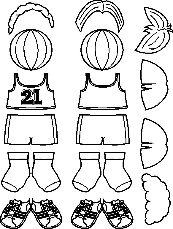 Basketball Paper Doll Friends