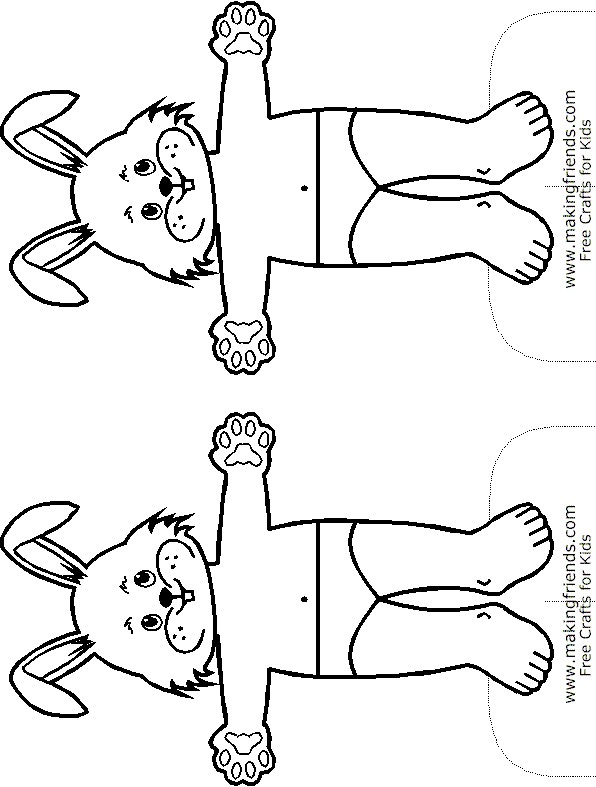 Bunny Paper Doll Friends to Color