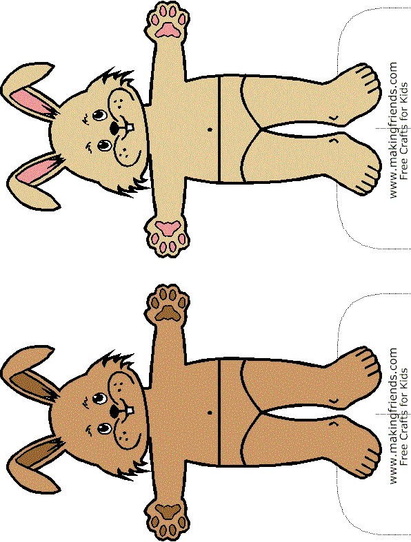 Bunny Paper Doll Friends
