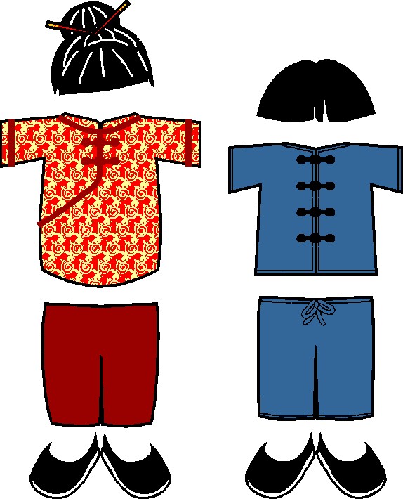 Chinese Paper Doll Friends in color