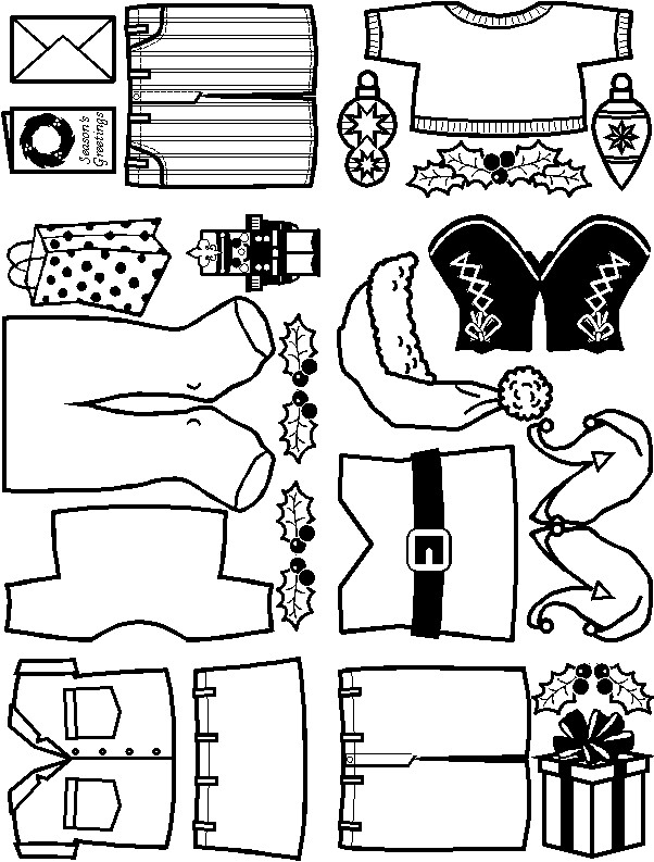 Christmas Paper Doll Friends