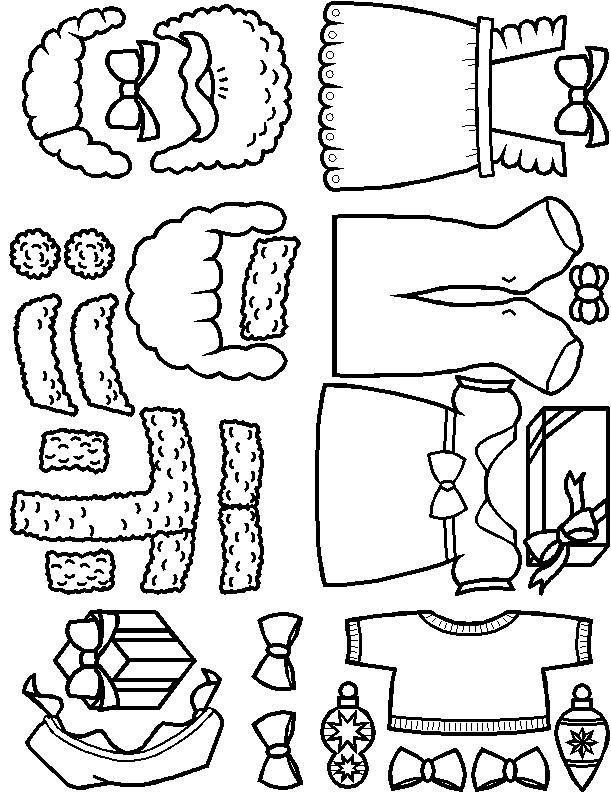 Christmas Paper Doll Friends