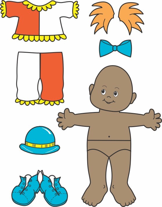 Clown Paper Doll Costume in color