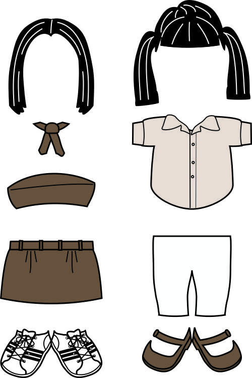 Egypt Girl Guide Paper Doll Friends| Color Uniform