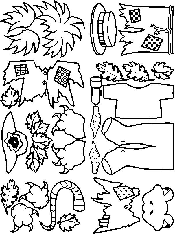 Green Clothes for Halloween Paper Doll Friends