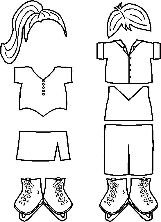 Ice Skating Friends outlines