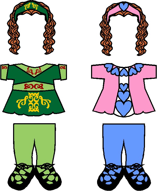 Irish Step Dancing Paper Doll Friends
