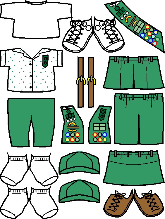 Green Uniforms for Scout Friends in color