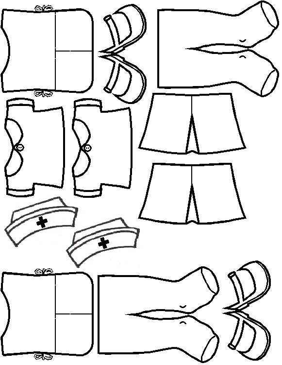 Nurse Paper Doll Friends
