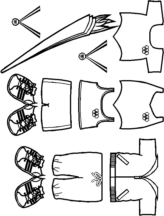 Olympic Paper Doll Friends outlines