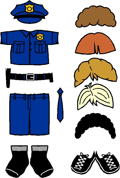 Police Paper Doll Friends