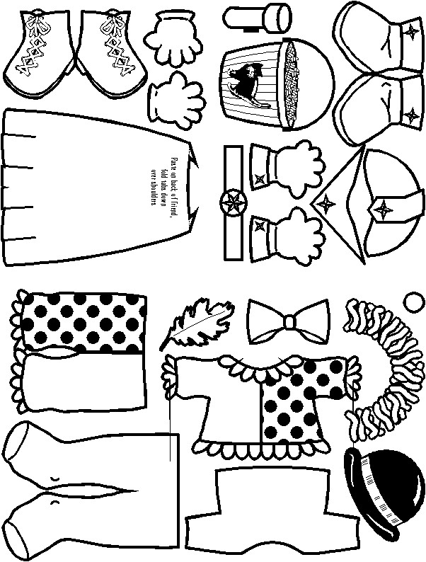 Red Clothes for Halloween Paper Doll Friends