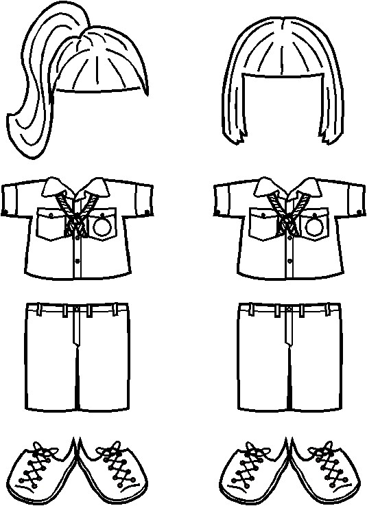 Russian Girl Guide uniform outlines