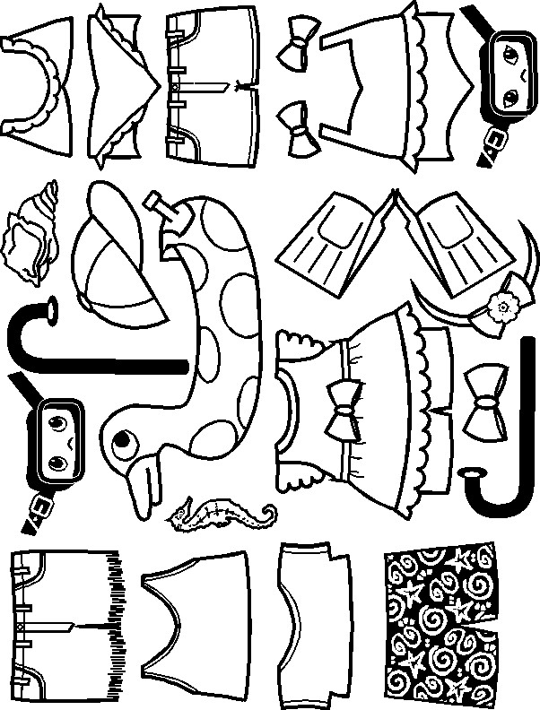 Summer doll outlines