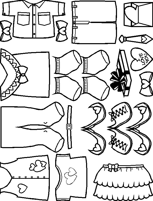 Valentine’s Day Clothes outlines for Friends