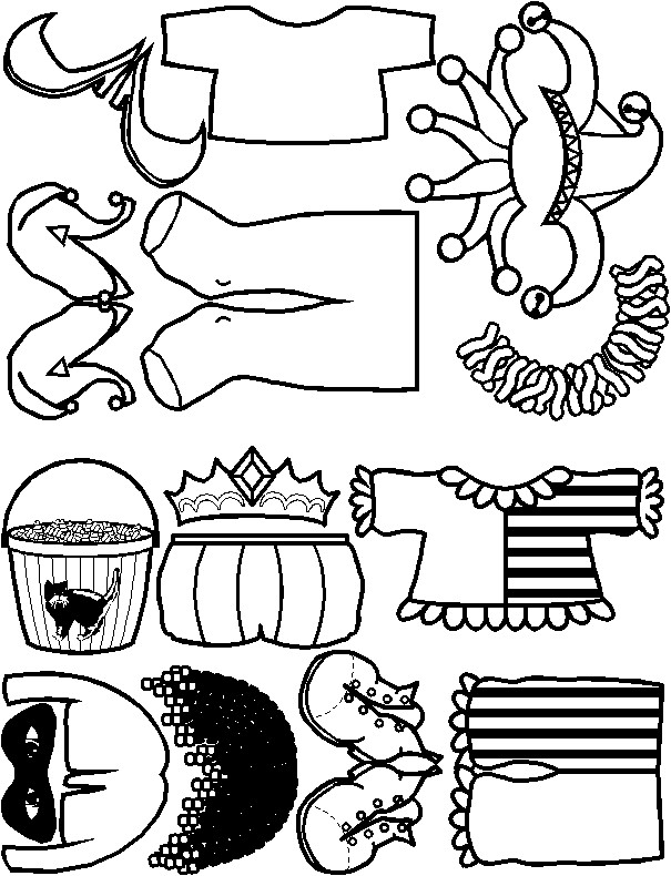 Yellow Clothes for Halloween Paper Doll Friends