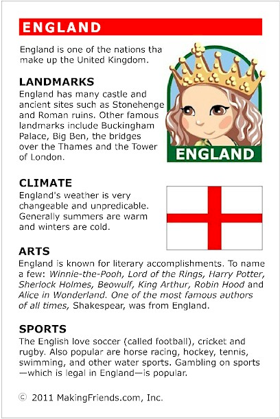 Facts about England - MakingFriendsMakingFriends