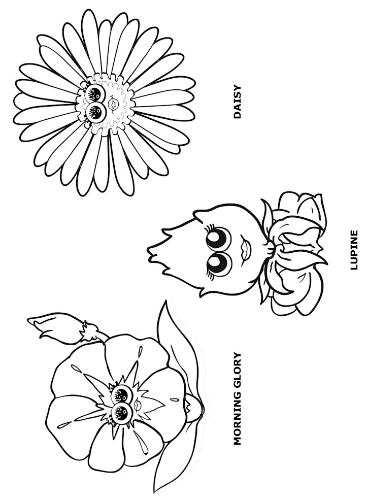 Flower Friends coloring Page 1