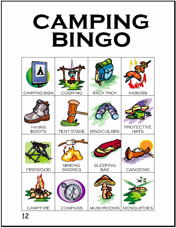 Free Printable Camping Bingo Printable Word Searches