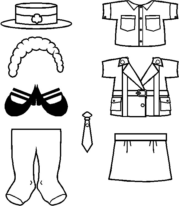 Juliette Paper Doll costume outline