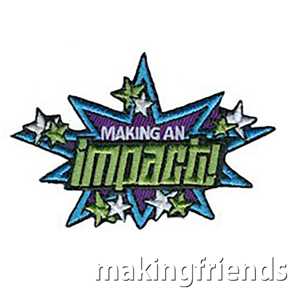 Make an impact on the world while working on your Girl Scouts Media Journey. $.69 each Free Shipping Available #makingfriends #makinganimpact #mediajourney #impact #journey #girlscouts #patches #girlscoutpatches #girlscoutjourneys via @gsleader411