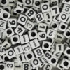 Black and White Square Number Beads