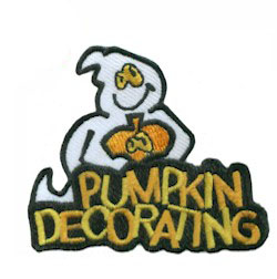 Pumpkin Decorating Patch from MakingFriends®.com, Decorate pumpkins with your scouts and give them our fun Halloween ghost patch. via @gsleader411