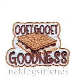 S'mores Ooey Gooey Goodness Patch from MakingFriends®.com We all love s'mores and we all love the Ooey Gooey S'more patch! #makingfriends #gsmakingfriends #funpatch #scoutpatches #girlscouts #scouts #girlscoutleader #girlscoutsoutdoors #smores #nationalsmoresday via @gsleader411
