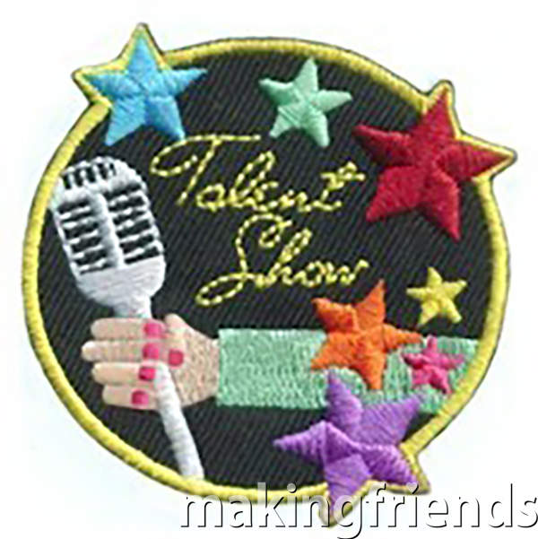 Each of your girls has a special talent. Give them each a chance to show it off and give our talent show patch as an award. #makingfriends #talentshowpatch #talentshow #girlscoutpatch #girlscouts #funpatches via @gsleader411